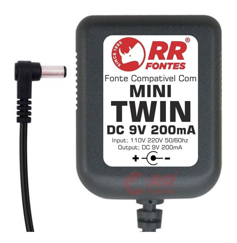 Fonte 9v 200ma Para Mini Amplificador Fender Mini 65 Twin