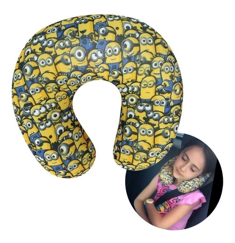 Almohada Cuello Relax Viaje Cervical Confort Niños Minions 