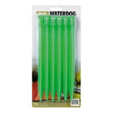 Set X 6 Estacas Waterdog 30 Cm Pvc Fluorescentes Carpa Verde
