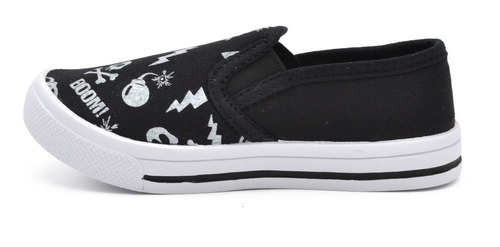 Tenis Andrea Niño Slip On Negro Casual Estilo Urbano Sneaker