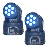 Par De Cabeza Movil Wash Led 7 Led 15w Disco Dmx Robotica 