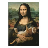 1 Pintura De Diamantes 5d Diy Mona Lisa Con Gato 40x60 Cm
