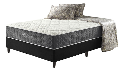 Cama Box Preto + Colchão Fort Wayne  Molas Ensacadas 138cm