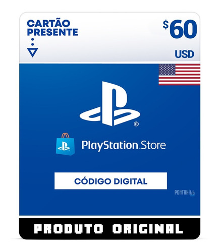 Cartão Psn Playstation $60 Dólares Ps4 Ps5 Usa 100% Original