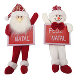 Enfeite Pendurar Quadro Feliz Natal Papai Noel/boneco De Nev
