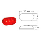 Faro Electronico Bivoltaje Oval Chico De 3 Leds Rojo