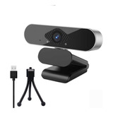Videoconferencia Web Cam 2k 1440p Usb Portatil Tripode Negro