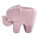 Maceta De Cerámica Elefante Rosa Ideal Para Decoración Color Rosa Pastel