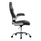 Silla De Escritorio Oficina Daza Wnp003blk Gerencial Ergonomica Negra Con Tapizado De Cuero Sintetico Apoyabrazos Rebatible