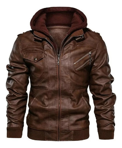 Chamarras De Cuero Para Hombre, Chamarra De Moto Casual De I