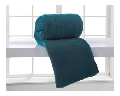 Cobertor Corttex Home Design Microfibra Cor Azul-adriático Com Design Liso De 2.2m X 1.8m