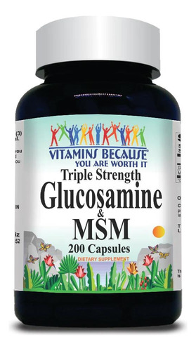  Vitamins Because | Glucosamine & Msm I 200 Capsules I Usa