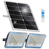 2 Paquetes De Focos Solares Led De 100w, Control Remoto...