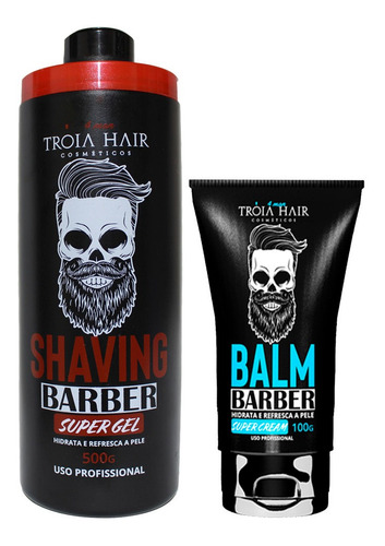 Gel Para Barbear Shaving + Balm Tróia Hair 2 Produtos