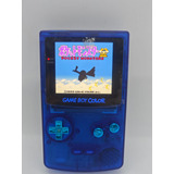 Game Boy Color Ips Q5 Laminado + Regulador De Voltagem - Azul Translucido