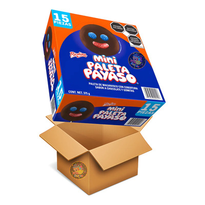 Ricolino Mini Paletas Payaso Malvavisco Pack 4 De 15 Pz | Envío gratis