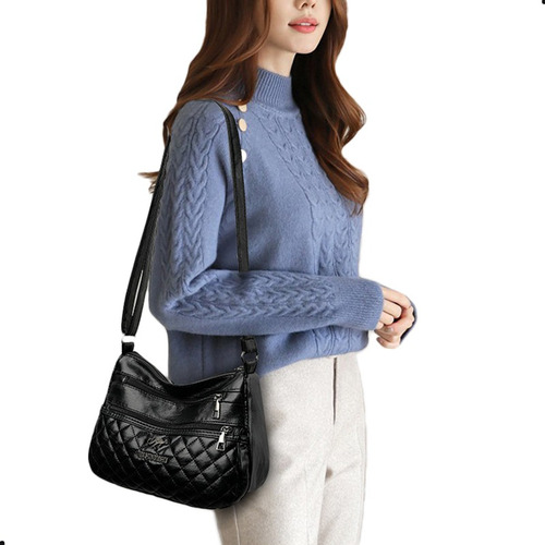 Bolso Bandolera Multibolsillos De Casual Suave Para Mujer