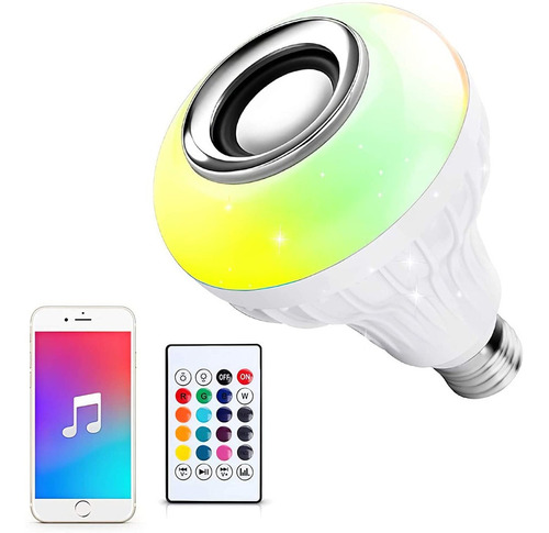 Bombillo Bluetooth Con Altavoz Luz Led Rgb + Control Remoto