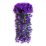 Glicina De Pared Violeta Artificial Con Flores Colgantes