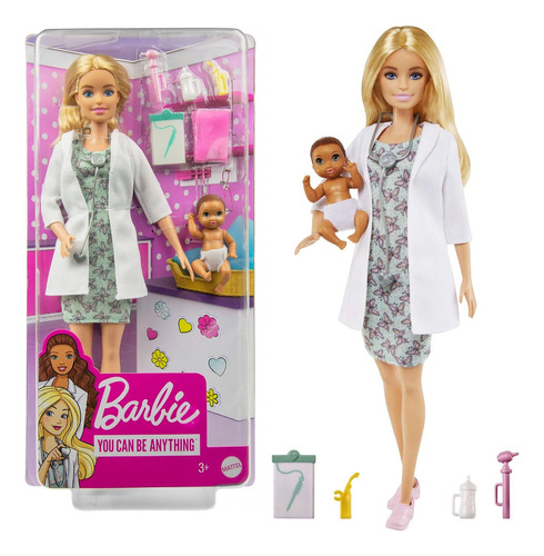 Muñeca Barbie Profesiones Pediatra Con Niña Original Mattel