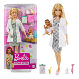 Muñeca Barbie Profesiones Pediatra Con Niña Original Mattel