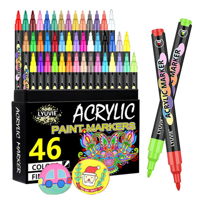 46 Plumones Punta Pincel Pintura Acrílica Tipo Posca | MercadoLibre