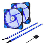 Ventilador Rgb Led 120mm Para Pc, 2pack Con Controlador -