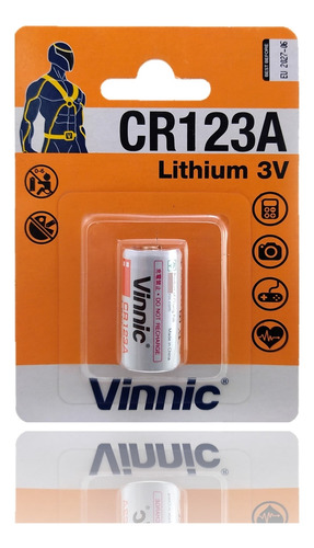 1 Pila De Litio Cr123 Vinnic 3v Bateria Sensor Camara