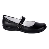 Zapato Escolar De Piel Color Negro Para Mujer 1301