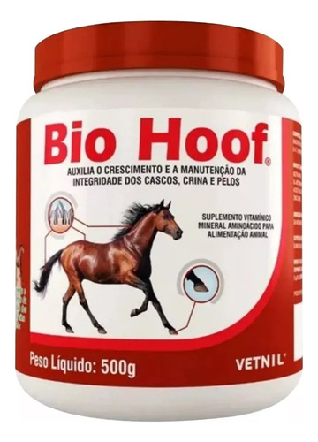 Bio-hoof 500g Vetnil Suplemento Vitamínico P/ Cascos Pelos