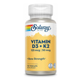 Solaray Vitamin D3 + K2 (120capsulas) Hecho En E.u. Sabor Sin Sabor