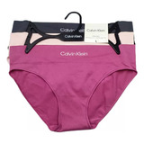 Paquete 3 Calzon Bikini Stretch Mujer Original Calvin Klein