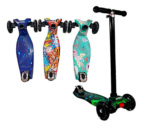 Monopatin Scooter Patineta Niños Ruedas Con Luces Diseño 