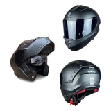 Casco Kov Snow Solid Negro Mate Certificado Dot Abatible