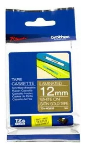 Cinta Brother Tzemq835 Blanco / Dorado 12 Mm Pth110 Ptp750w