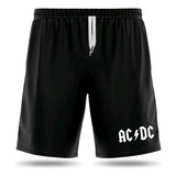 Bermuda Shorts Banda Rock Ac/dc Dry Fit Masculino Academia