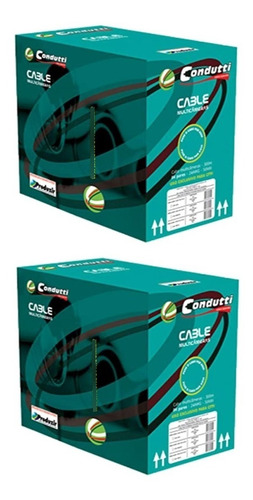 Kit 2 Caixas Cabo Rede Multicameras 4paresx24 Cftv Cor Preto