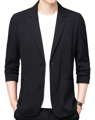 Blazer Casual De Lino De Corte Slim Para Hombre