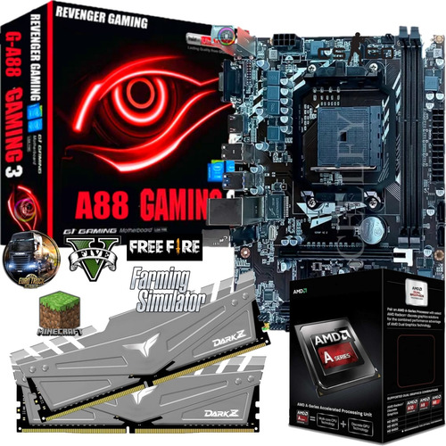 Kit Upgrade - Amd A6 + Placa Video 2gb + Placa Mãe + 8gb Ram