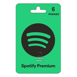 Card Vale Presente Pré-pago Spotify 6 Meses Digital Giftcard