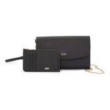 Dkny Conjunto De Cartera Y Tarjetero Para Dama Negro 