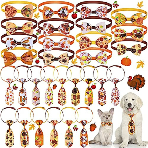 30 Piezas Día De Acción De Gracias Corbatas Para Mascotas In