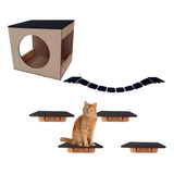 Brinquedo Playground Em Mdf Para Gatos Gatificação 6 Pçs