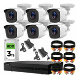 Hilook Kit De Cctv Turbo Hd 6 Cámaras Metálicas 720p Con Disco Duro De 3 Tb + Accesorios / Kit D Video Vigilancia Con Cámaras De Seguridad De Alta Resolución Y Visión Nocturna