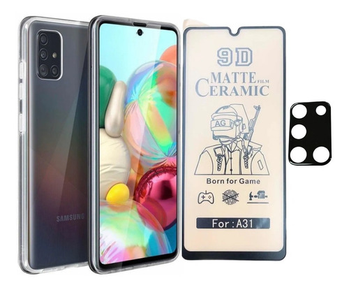 Estuche Funda Forro + V Cámara + V Cerámica Para Samsung A31