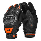 Guantes Para Moto Negro Naranja Kov Protecciones Touch 