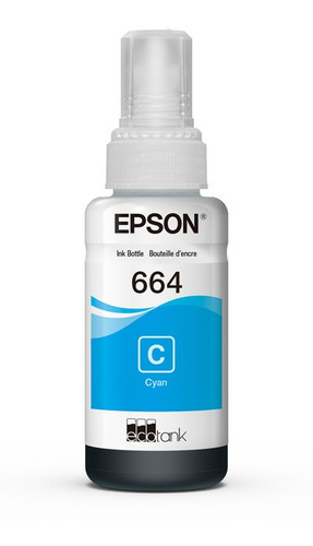 Botella De Tinta Original Epson T 664 Cyan L110 L120 L200