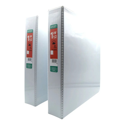 Carpeta Panorámica Lefort 1.5 Pulgadas 2 Pack Vinil Blanco Carta | MercadoLibre
