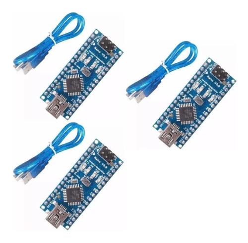 Kit 3x Pcs Para Dccduino Arduino Nano V3.0 Atmega328 + Usb