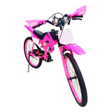 Bicicleta Para Niños R-22 Sonido Tipo Moto Cross Color Rosa Tamaño Del Cuadro 22